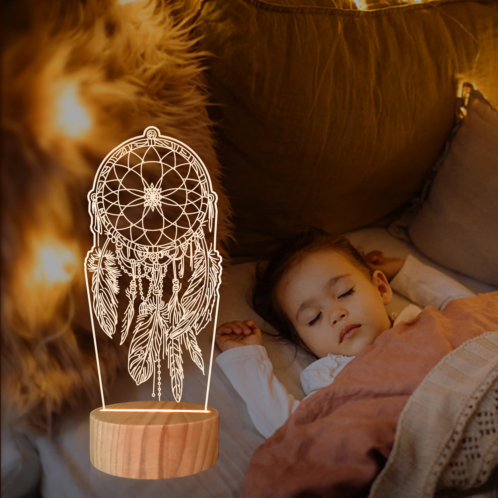 Amazon.co.jp: ドリームキャッチャーギフト、3Dイリュージョンランプ